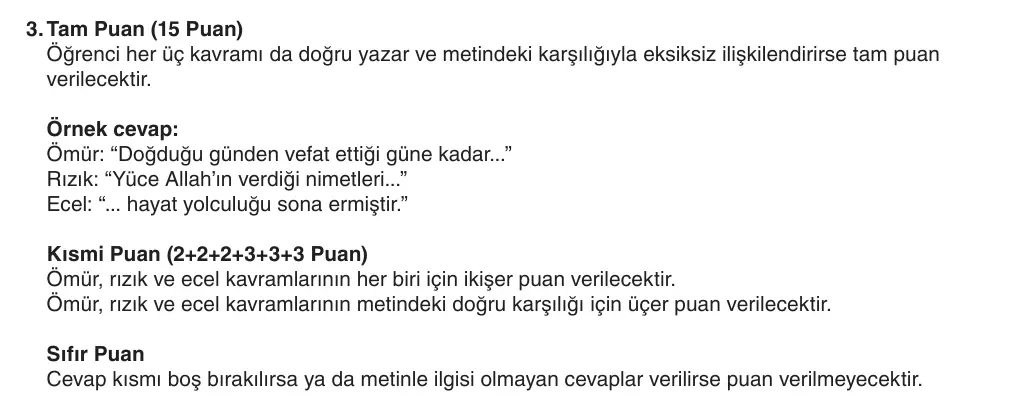 8. Sınıf Din Kültürü ve Ahlak Bilgisi 2025-2026 1. Dönem 1. Yazılı 3. Soru (Yazılıya Hazırlanıyorum) resmi çözüm görseli