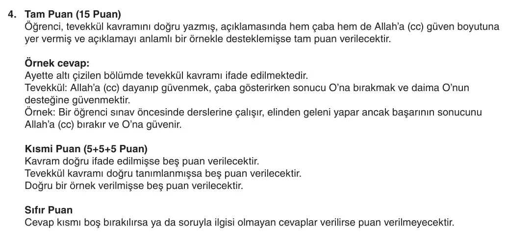 8. Sınıf Din Kültürü ve Ahlak Bilgisi 2025-2026 1. Dönem 1. Yazılı 4. Soru (Yazılıya Hazırlanıyorum) resmi çözüm görseli