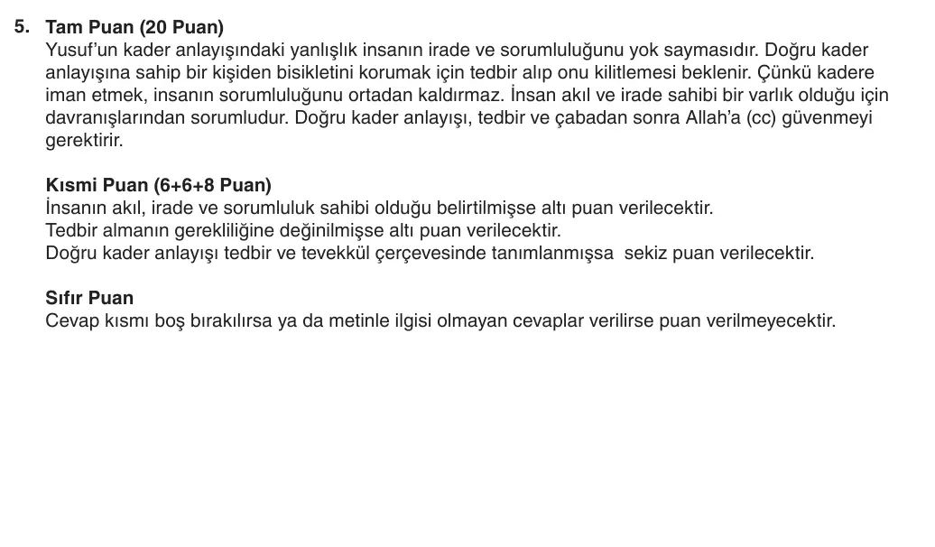 8. Sınıf Din Kültürü ve Ahlak Bilgisi 2025-2026 1. Dönem 1. Yazılı 5. Soru (Yazılıya Hazırlanıyorum) resmi çözüm görseli