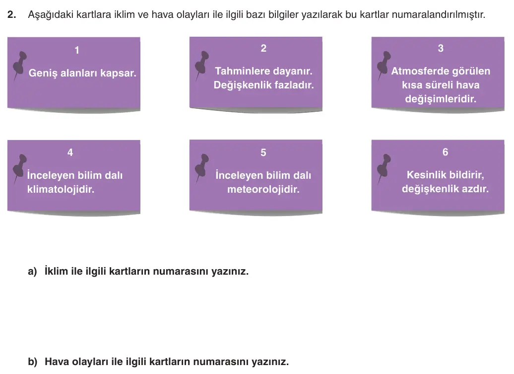 8. Sınıf Fen Bilimleri 2025-2026 1. Dönem 1. Yazılı 2. Soru (Yazılıya Hazırlanıyorum) görseli