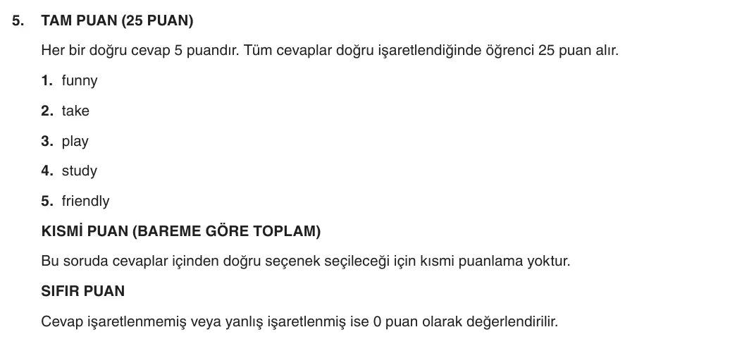 8. Sınıf İngilizce 2025-2026 1. Dönem 1. Yazılı 5. Soru (Yazılıya Hazırlanıyorum) resmi çözüm görseli