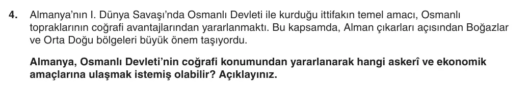 8. Sınıf T.C. İnkılap Tarihi ve Atatürkçülük 2025-2026 1. Dönem 1. Yazılı 4. Soru (Yazılıya Hazırlanıyorum) görseli