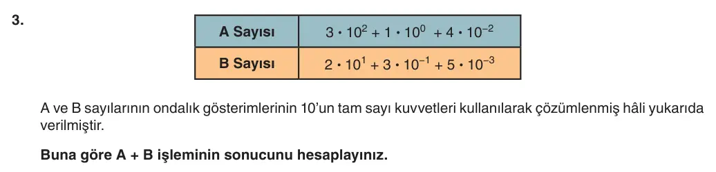8. Sınıf Matematik 2025-2026 1. Dönem 1. Yazılı 3. Soru (Yazılıya Hazırlanıyorum) görseli