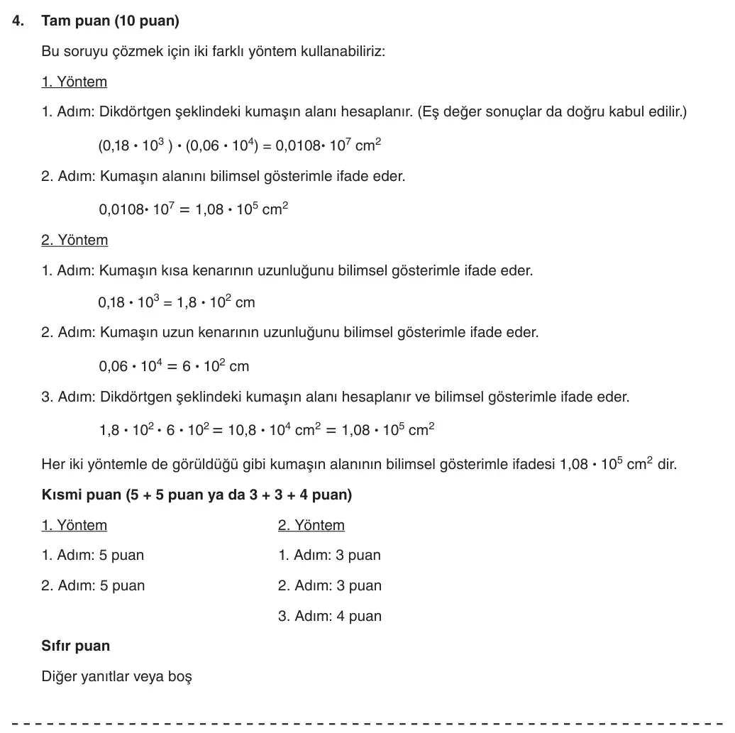 8. Sınıf Matematik 2025-2026 1. Dönem 1. Yazılı 4. Soru (Yazılıya Hazırlanıyorum) resmi çözüm görseli