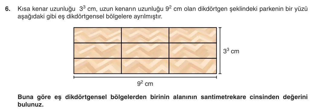 8. Sınıf Matematik 2025-2026 1. Dönem 1. Yazılı 6. Soru (Yazılıya Hazırlanıyorum) görseli