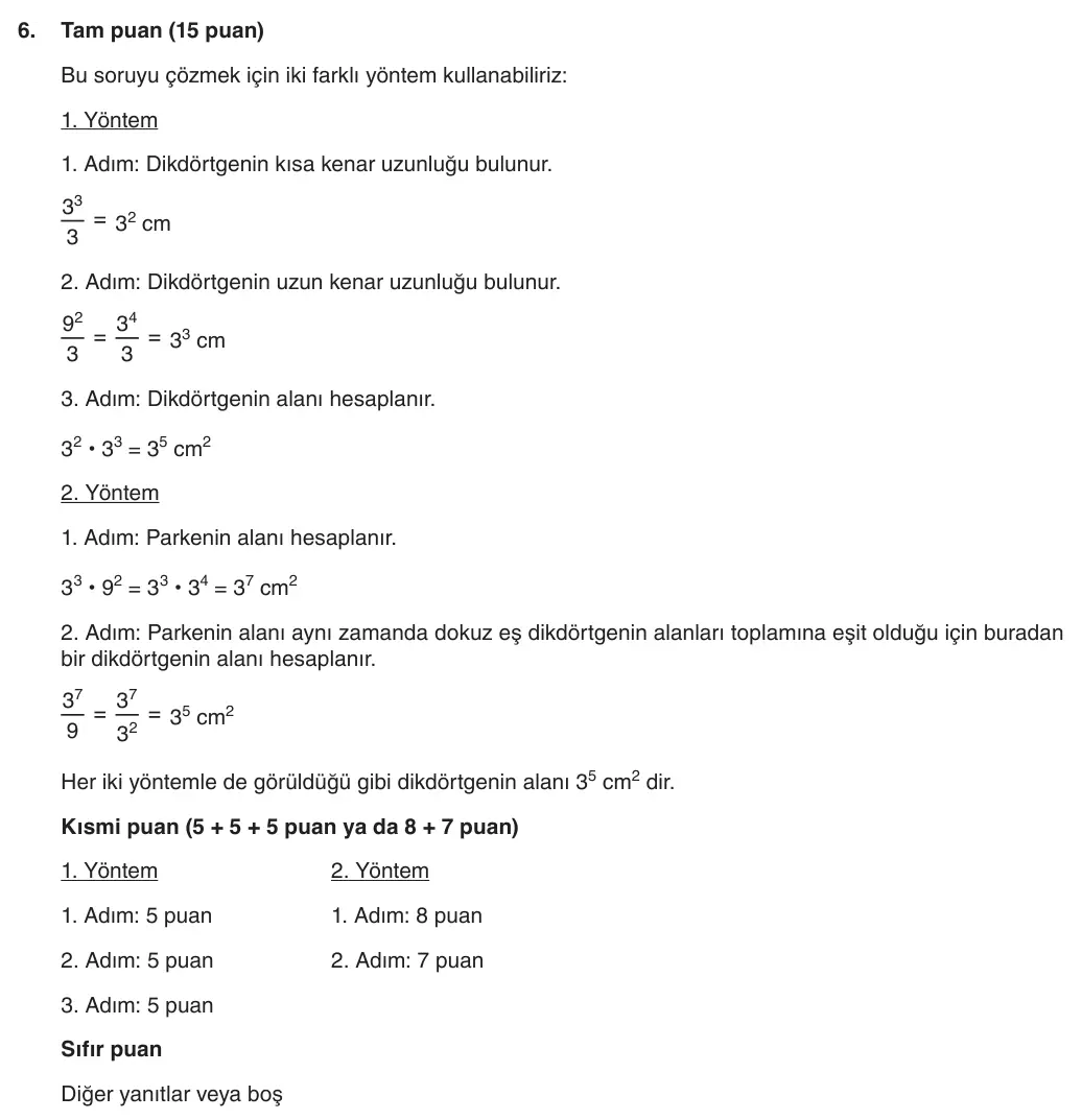 8. Sınıf Matematik 2025-2026 1. Dönem 1. Yazılı 6. Soru (Yazılıya Hazırlanıyorum) resmi çözüm görseli