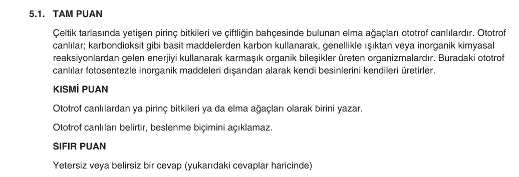 9. Sınıf Biyoloji 2025-2026 1. Dönem 1. Yazılı 5. Soru (Yazılıya Hazırlanıyorum) resmi çözüm görseli (1/2)