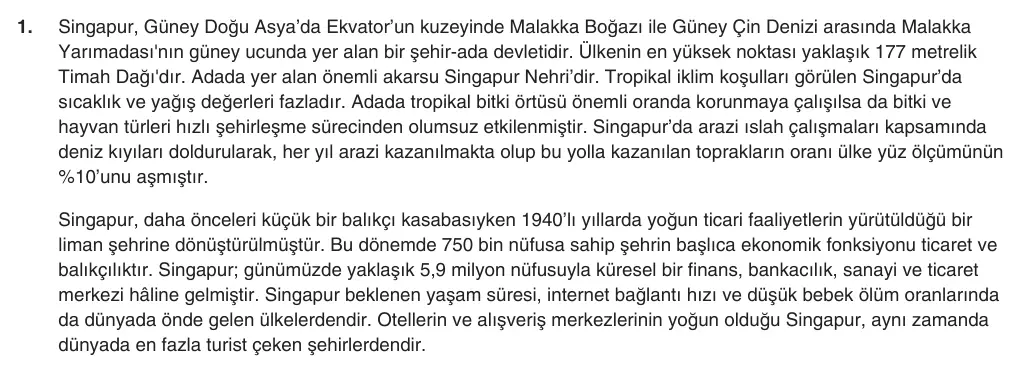 9. Sınıf Coğrafya 2025-2026 1. Dönem 1. Yazılı 1. Soru (Yazılıya Hazırlanıyorum) görseli