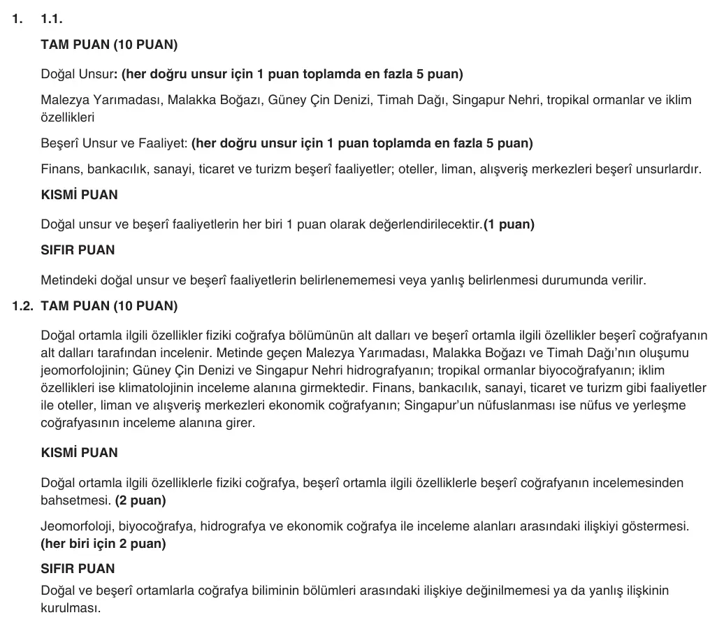 9. Sınıf Coğrafya 2025-2026 1. Dönem 1. Yazılı 1. Soru (Yazılıya Hazırlanıyorum) resmi çözüm görseli