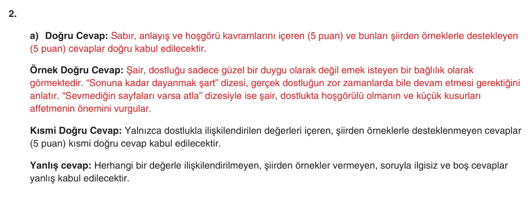 9. Sınıf Türk Dili ve Edebiyatı 2025-2026 1. Dönem 1. Yazılı 2. Soru (Yazılıya Hazırlanıyorum) resmi çözüm görseli