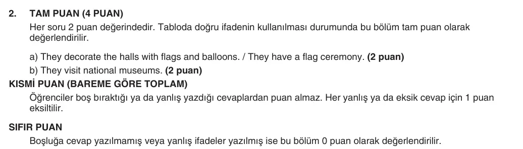 9. Sınıf İngilizce 2025-2026 1. Dönem 1. Yazılı 2. Soru (Yazılıya Hazırlanıyorum) resmi çözüm görseli