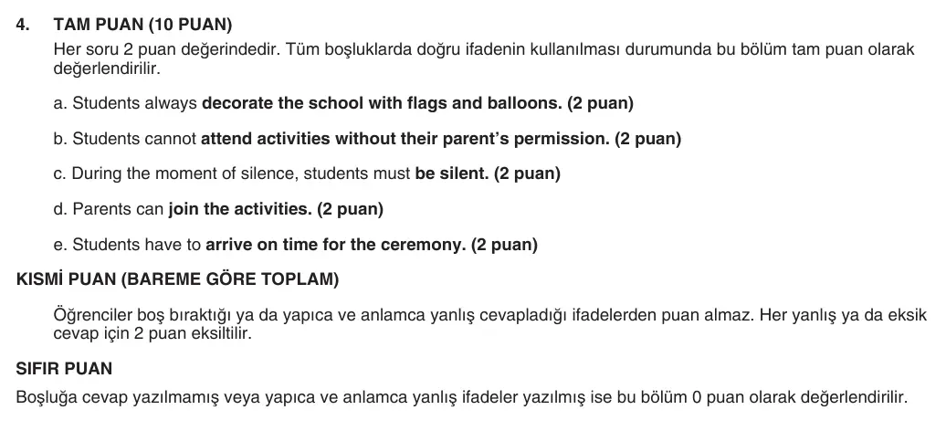 9. Sınıf İngilizce 2025-2026 1. Dönem 1. Yazılı 4. Soru (Yazılıya Hazırlanıyorum) resmi çözüm görseli (1/5)