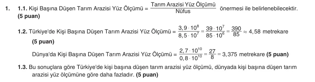 9. Sınıf Matematik 2025-2026 1. Dönem 1. Yazılı 1. Soru (Yazılıya Hazırlanıyorum) resmi çözüm görseli