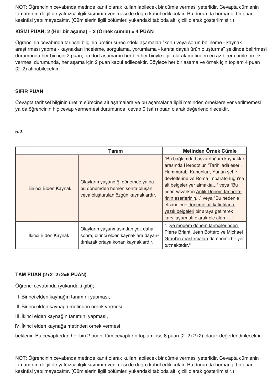 9. Sınıf Tarih 2025-2026 1. Dönem 1. Yazılı 5. Soru (Yazılıya Hazırlanıyorum) resmi çözüm görseli (2/3)