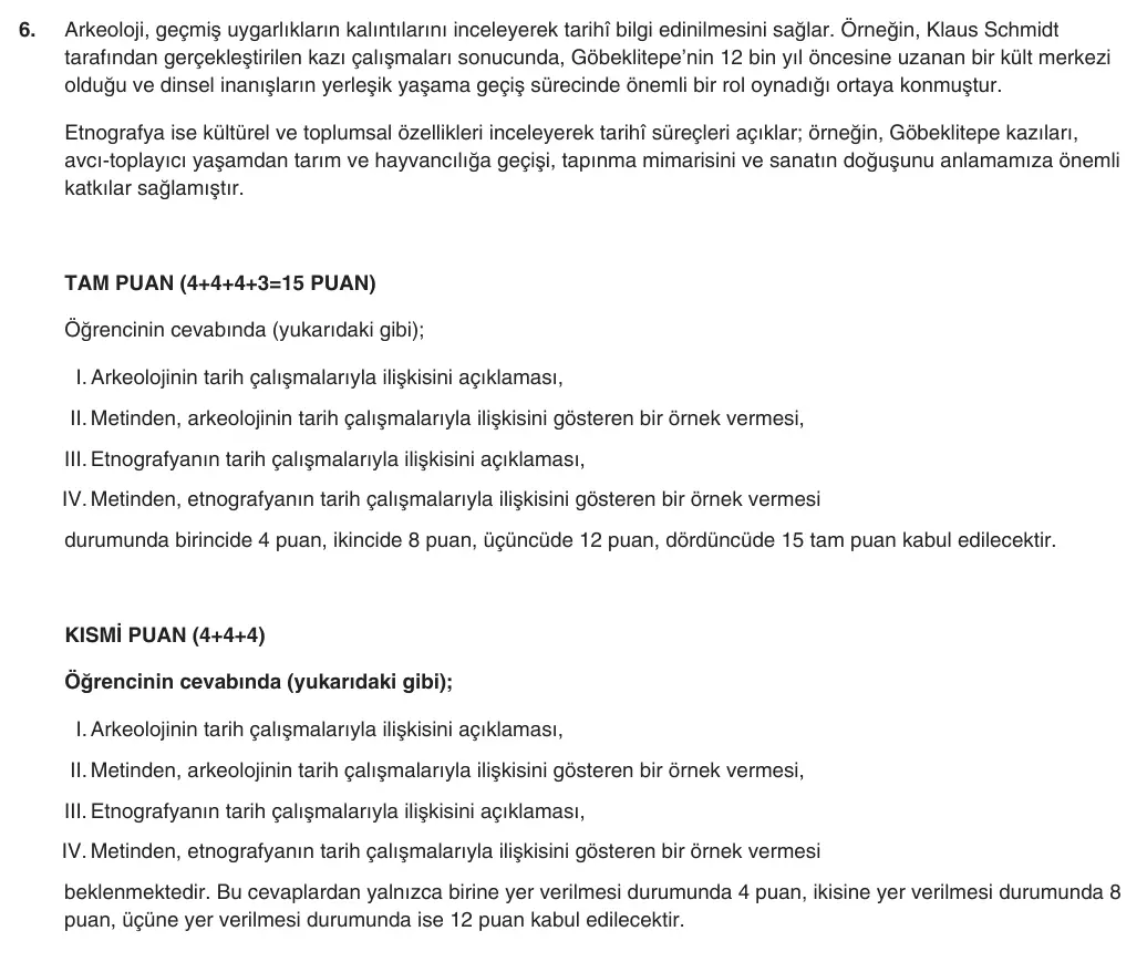 9. Sınıf Tarih 2025-2026 1. Dönem 1. Yazılı 6. Soru (Yazılıya Hazırlanıyorum) resmi çözüm görseli (1/2)