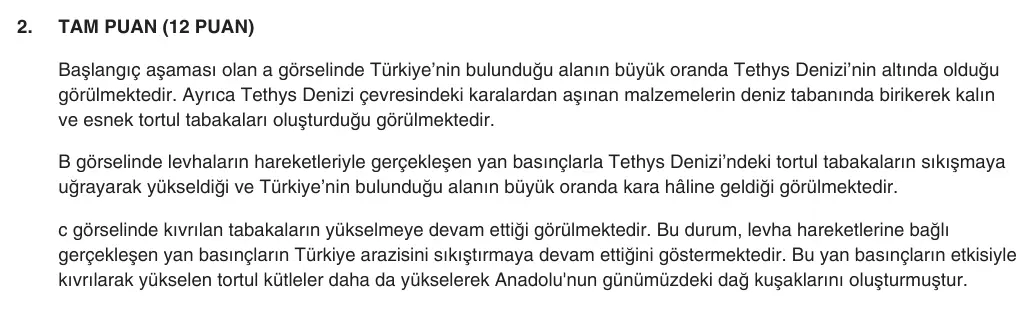 10. Sınıf Coğrafya 2025-2026 1. Dönem 2. Yazılı 2. Soru (Yazılıya Hazırlanıyorum) resmi çözüm görseli (1/2)