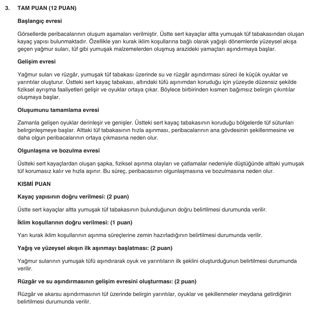10. Sınıf Coğrafya 2025-2026 1. Dönem 2. Yazılı 3. Soru (Yazılıya Hazırlanıyorum) resmi çözüm görseli (1/2)