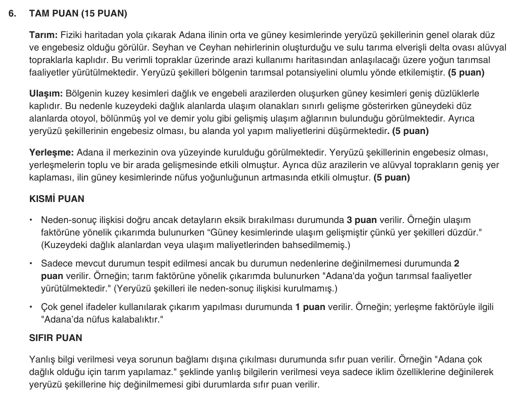 10. Sınıf Coğrafya 2025-2026 1. Dönem 2. Yazılı 6. Soru (Yazılıya Hazırlanıyorum) resmi çözüm görseli