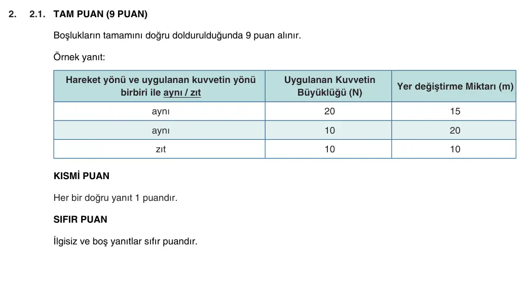 10. Sınıf Fizik 2025-2026 1. Dönem 2. Yazılı 2. Soru (Yazılıya Hazırlanıyorum) resmi çözüm görseli (1/3)