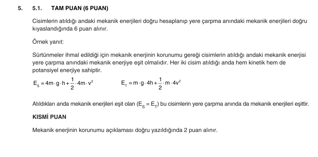 10. Sınıf Fizik 2025-2026 1. Dönem 2. Yazılı 5. Soru (Yazılıya Hazırlanıyorum) resmi çözüm görseli (1/2)