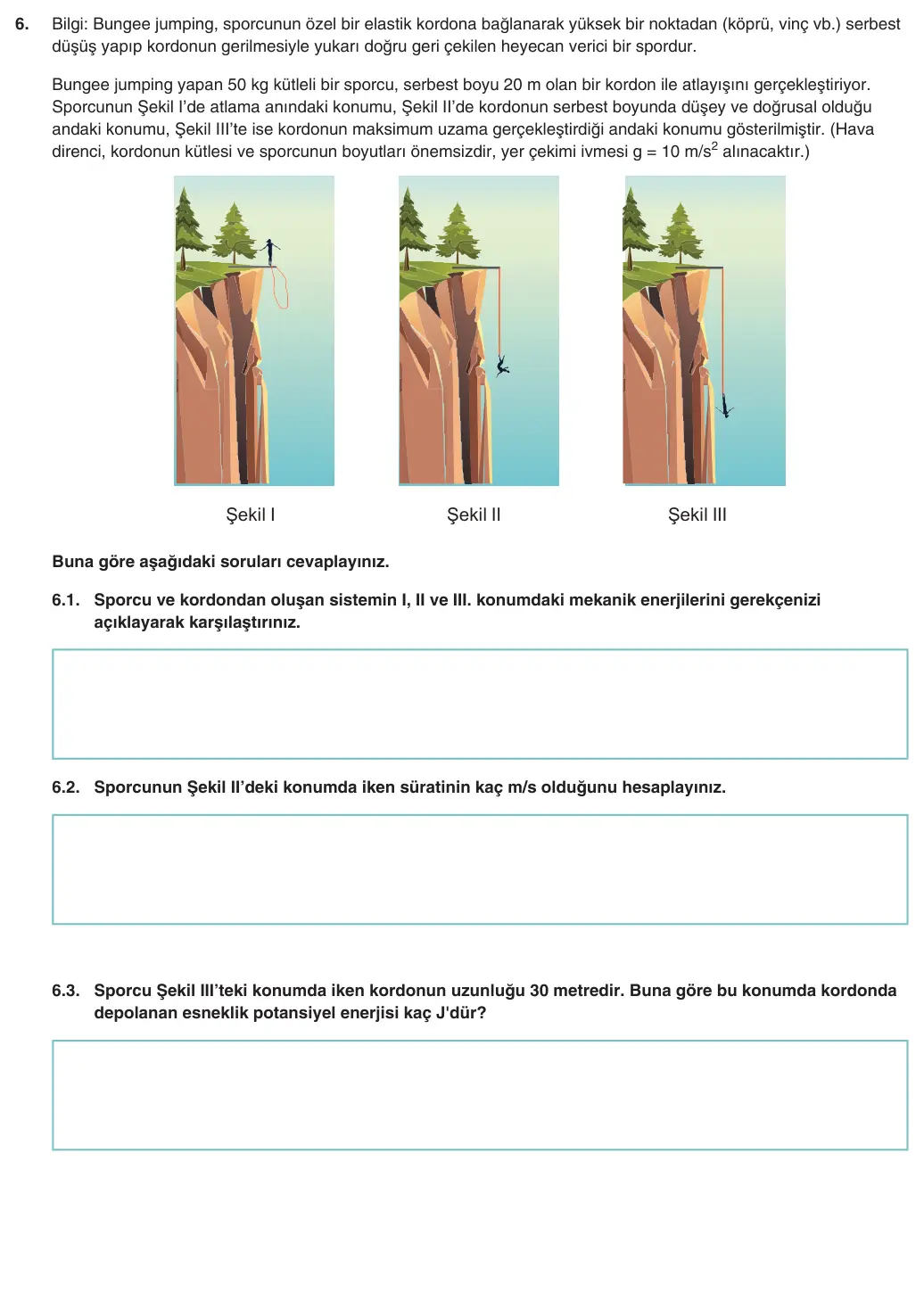 10. Sınıf Fizik 2025-2026 1. Dönem 2. Yazılı 6. Soru (Yazılıya Hazırlanıyorum) görseli