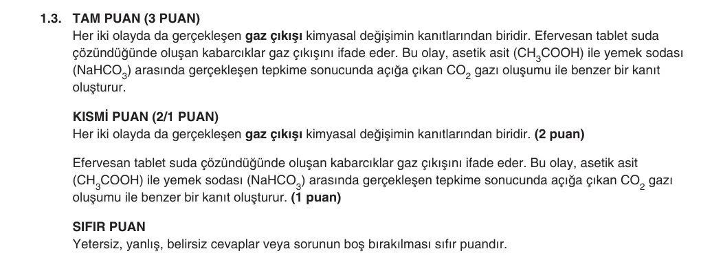 10. Sınıf Kimya 2025-2026 1. Dönem 2. Yazılı 1. Soru (Yazılıya Hazırlanıyorum) resmi çözüm görseli (2/2)
