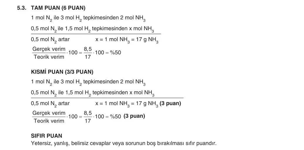 10. Sınıf Kimya 2025-2026 1. Dönem 2. Yazılı 5. Soru (Yazılıya Hazırlanıyorum) resmi çözüm görseli (2/2)