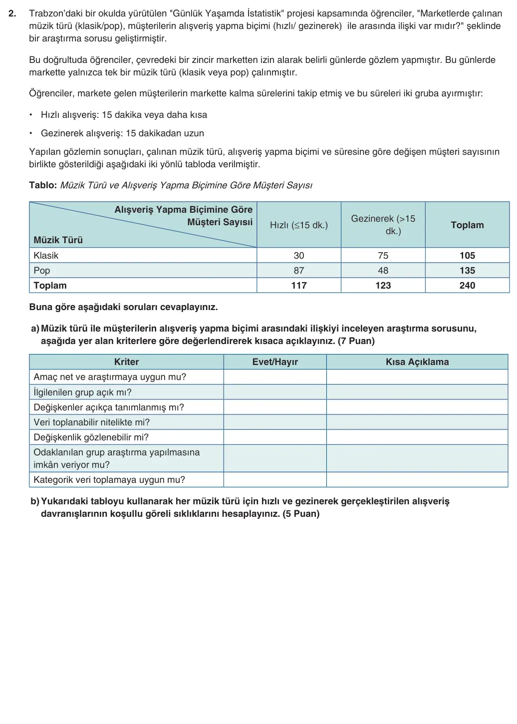 10. Sınıf Matematik 2025-2026 1. Dönem 2. Yazılı 2. Soru (Yazılıya Hazırlanıyorum) görseli (1/2)