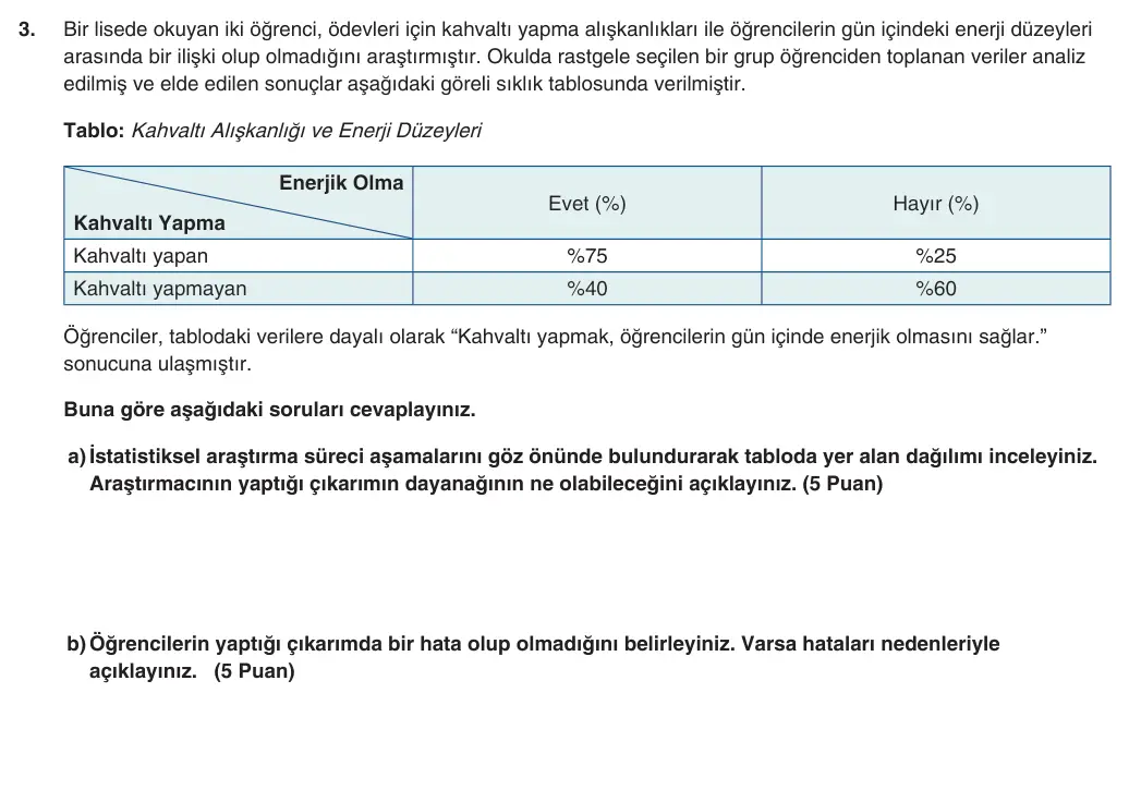 10. Sınıf Matematik 2025-2026 1. Dönem 2. Yazılı 3. Soru (Yazılıya Hazırlanıyorum) görseli (1/2)