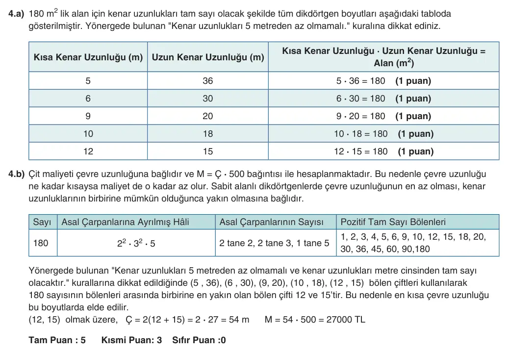 10. Sınıf Matematik 2025-2026 1. Dönem 2. Yazılı 4. Soru (Yazılıya Hazırlanıyorum) resmi çözüm görseli