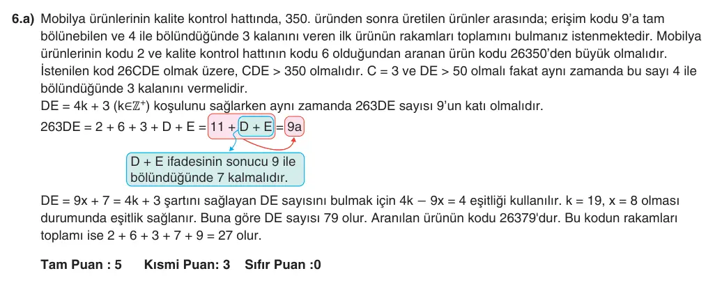 10. Sınıf Matematik 2025-2026 1. Dönem 2. Yazılı 6. Soru (Yazılıya Hazırlanıyorum) resmi çözüm görseli (1/2)