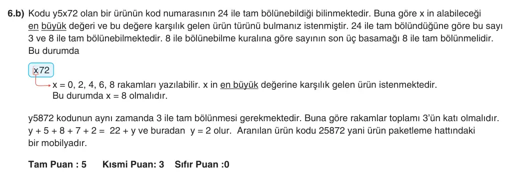 10. Sınıf Matematik 2025-2026 1. Dönem 2. Yazılı 6. Soru (Yazılıya Hazırlanıyorum) resmi çözüm görseli (2/2)