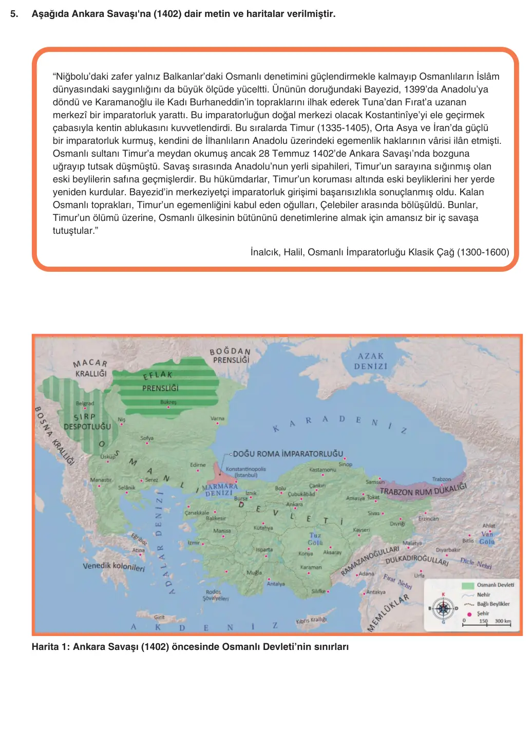 10. Sınıf Tarih 2025-2026 1. Dönem 2. Yazılı 5. Soru (Yazılıya Hazırlanıyorum) görseli (1/2)