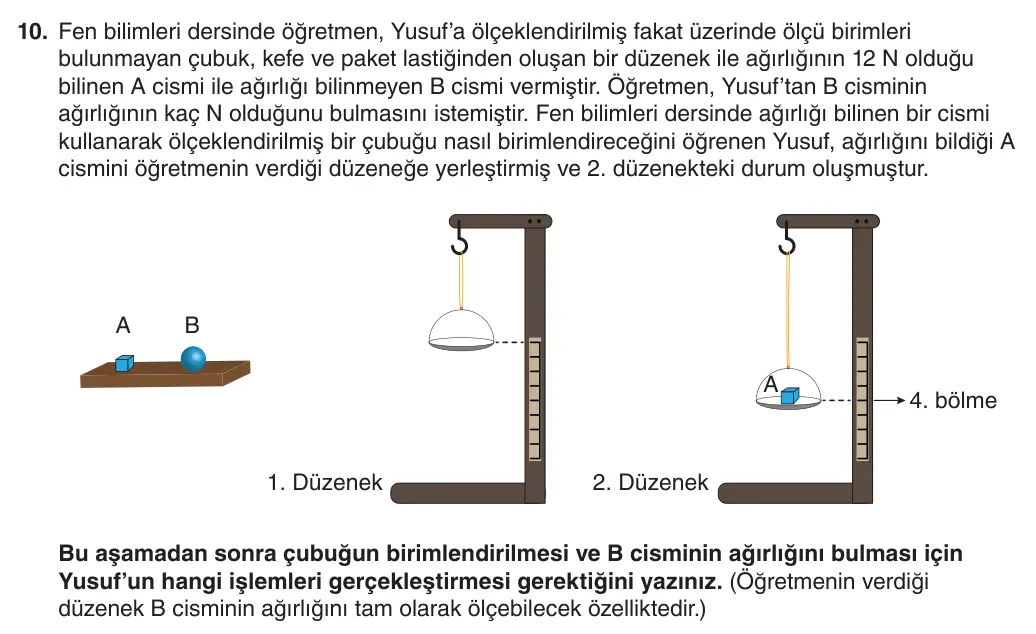 5. Sınıf Fen Bilimleri 2025-2026 1. Dönem 2. Yazılı 10. Soru (Yazılıya Hazırlanıyorum) görseli