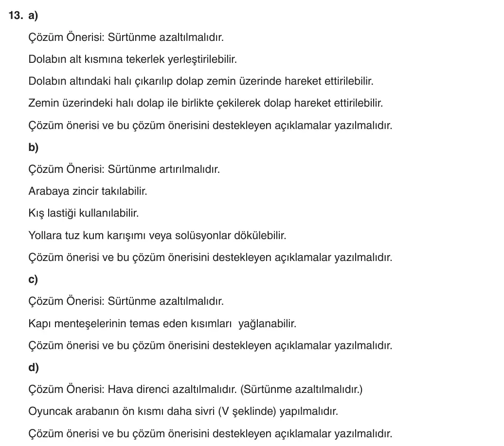 5. Sınıf Fen Bilimleri 2025-2026 1. Dönem 2. Yazılı 13. Soru (Yazılıya Hazırlanıyorum) resmi çözüm görseli