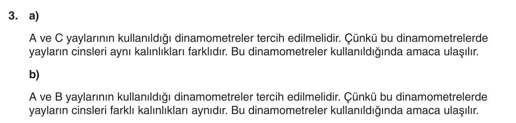 5. Sınıf Fen Bilimleri 2025-2026 1. Dönem 2. Yazılı 3. Soru (Yazılıya Hazırlanıyorum) resmi çözüm görseli