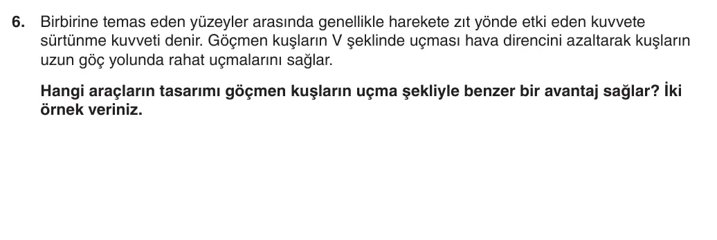 5. Sınıf Fen Bilimleri 2025-2026 1. Dönem 2. Yazılı 6. Soru (Yazılıya Hazırlanıyorum) görseli