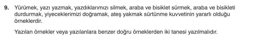 5. Sınıf Fen Bilimleri 2025-2026 1. Dönem 2. Yazılı 9. Soru (Yazılıya Hazırlanıyorum) resmi çözüm görseli