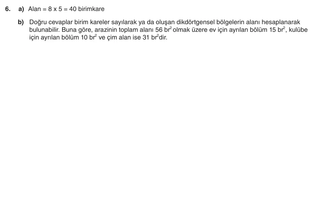 5. Sınıf Matematik 2025-2026 1. Dönem 2. Yazılı 6. Soru (Yazılıya Hazırlanıyorum) resmi çözüm görseli