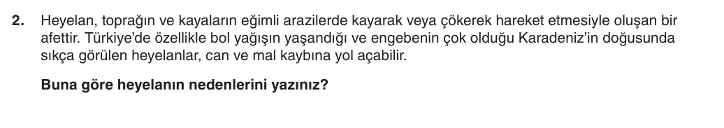 5. Sınıf Sosyal Bilgiler 2025-2026 1. Dönem 2. Yazılı 2. Soru (Yazılıya Hazırlanıyorum) görseli