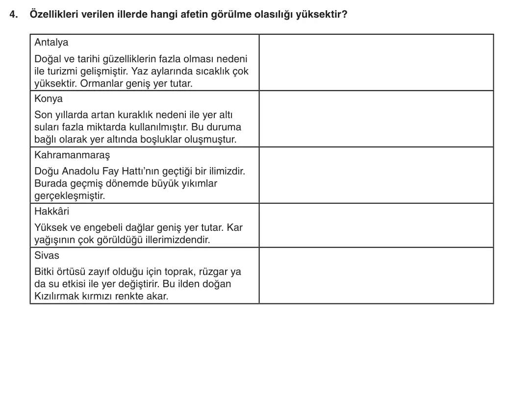 5. Sınıf Sosyal Bilgiler 2025-2026 1. Dönem 2. Yazılı 4. Soru (Yazılıya Hazırlanıyorum) görseli