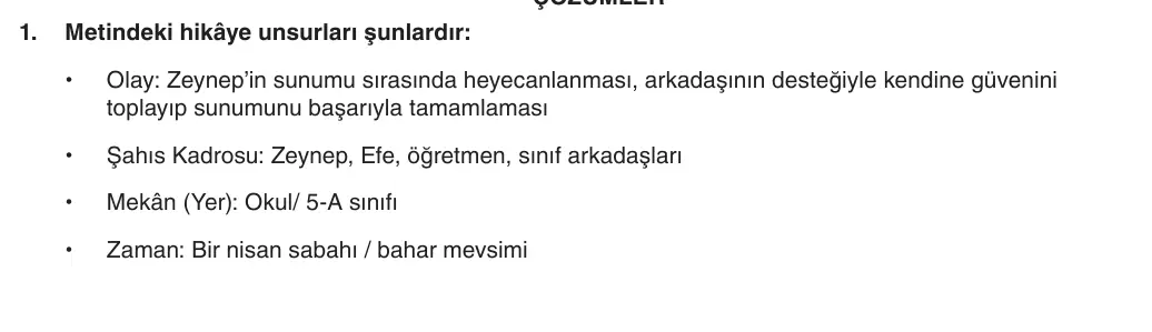 5. Sınıf Türkçe 2025-2026 1. Dönem 2. Yazılı 1. Soru (Yazılıya Hazırlanıyorum) resmi çözüm görseli