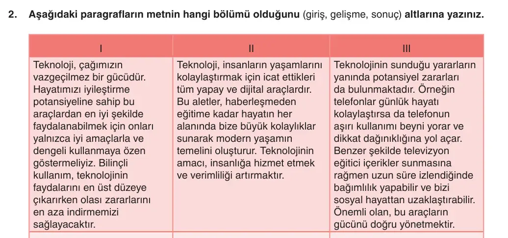 5. Sınıf Türkçe 2025-2026 1. Dönem 2. Yazılı 2. Soru (Yazılıya Hazırlanıyorum) görseli
