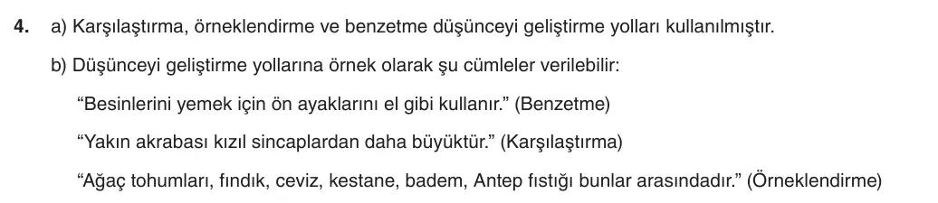 5. Sınıf Türkçe 2025-2026 1. Dönem 2. Yazılı 4. Soru (Yazılıya Hazırlanıyorum) resmi çözüm görseli