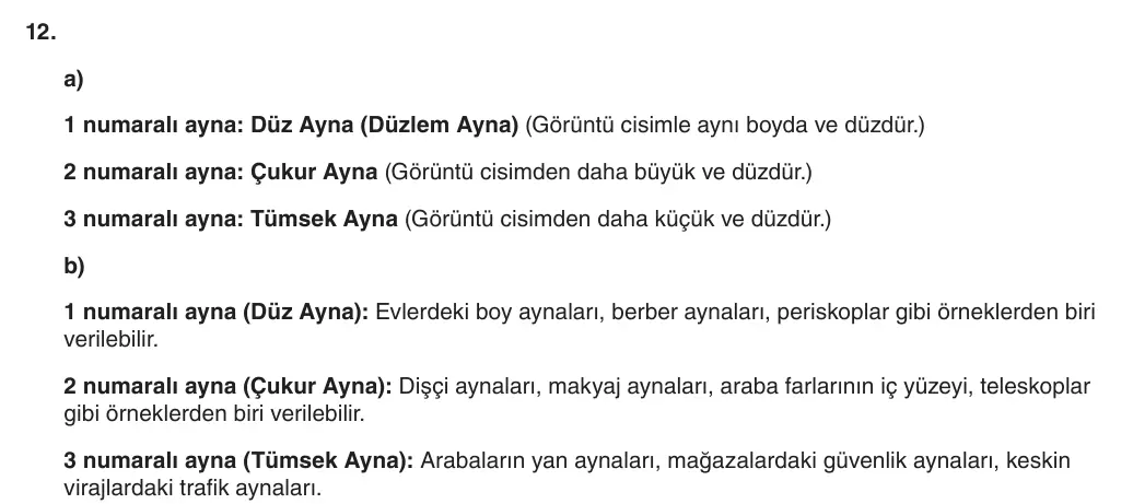 6. Sınıf Fen Bilimleri 2025-2026 1. Dönem 2. Yazılı 12. Soru (Yazılıya Hazırlanıyorum) resmi çözüm görseli