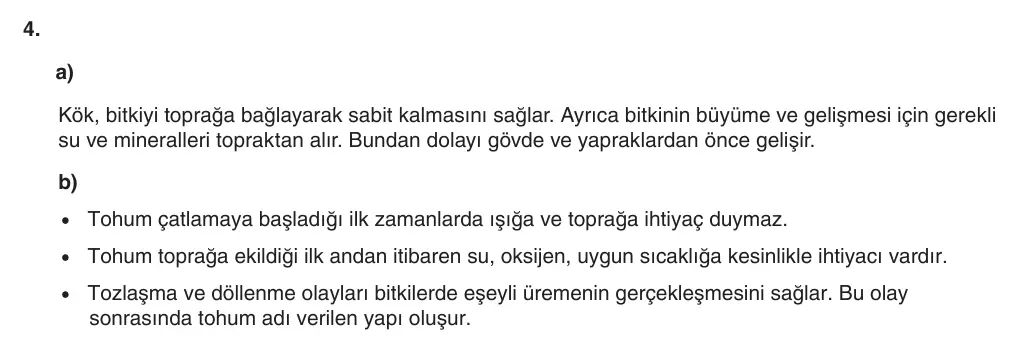 6. Sınıf Fen Bilimleri 2025-2026 1. Dönem 2. Yazılı 4. Soru (Yazılıya Hazırlanıyorum) resmi çözüm görseli