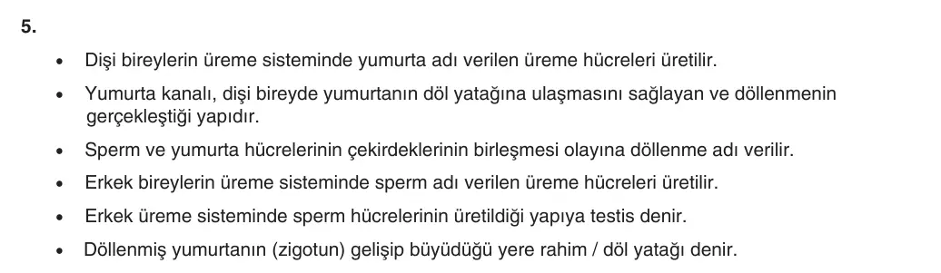 6. Sınıf Fen Bilimleri 2025-2026 1. Dönem 2. Yazılı 5. Soru (Yazılıya Hazırlanıyorum) resmi çözüm görseli