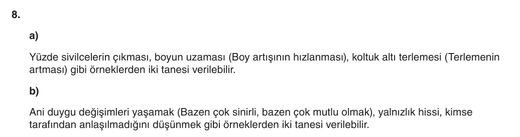 6. Sınıf Fen Bilimleri 2025-2026 1. Dönem 2. Yazılı 8. Soru (Yazılıya Hazırlanıyorum) resmi çözüm görseli