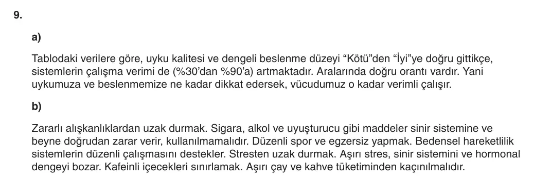 6. Sınıf Fen Bilimleri 2025-2026 1. Dönem 2. Yazılı 9. Soru (Yazılıya Hazırlanıyorum) resmi çözüm görseli