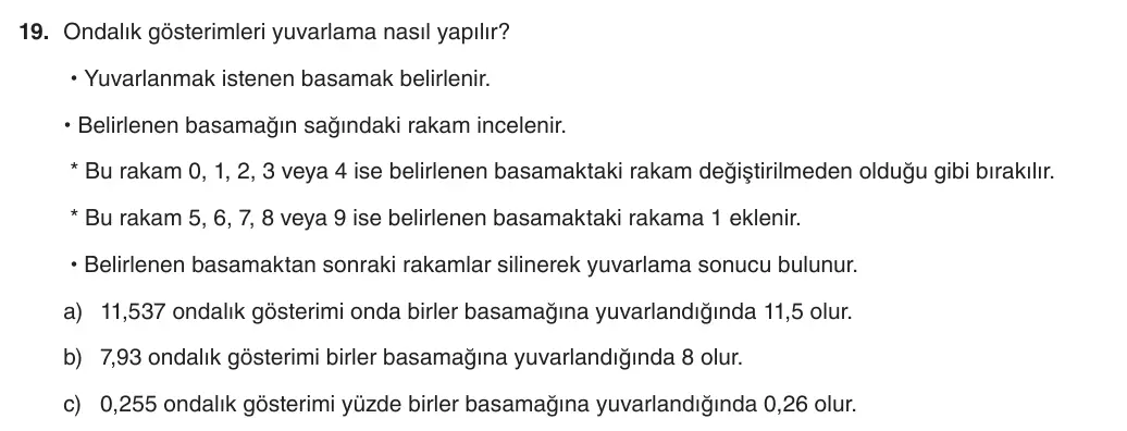 6. Sınıf Matematik 2025-2026 1. Dönem 2. Yazılı 19. Soru (Yazılıya Hazırlanıyorum) resmi çözüm görseli